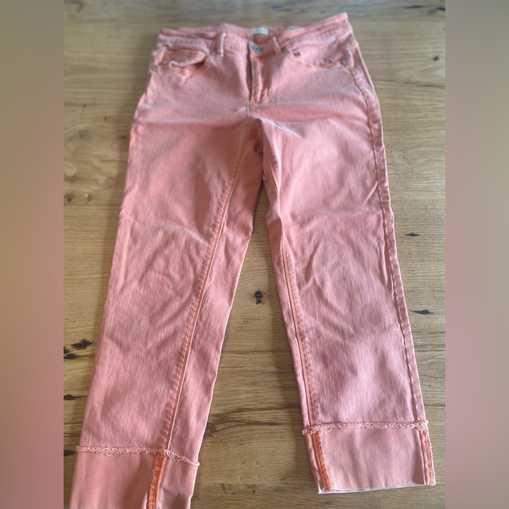 J. Jill Denim Authentic Cropped Cuffed Salmon Jeans Women’s 6‎ Preloved